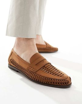 Schuh schuh Reem woven loafers in tan-Brown