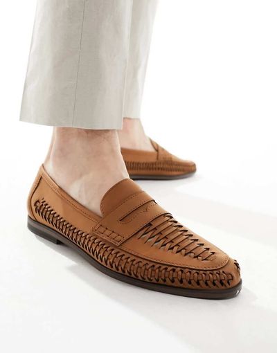 Schuh schuh Reem woven loafers in tan-Brown