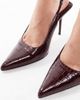 Schuh schuh Sade slingback heels in dark cherry croc-Red - 3