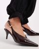 Schuh schuh Sage slingback kitten heels in patent brown - 4