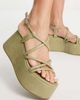 Schuh schuh Samantha chunky flatform strappy sandals in sage green - 4