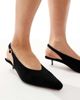 Schuh schuh Soraya kitten heel slingback shoes in black velvet - 4