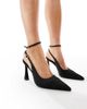 Schuh Schuh Sunday heeled pumps in black satin - 1