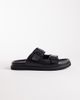 Schuh Schuh Swift double buckle sandals in black leather - 1