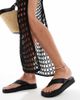 Schuh schuh Tanisha flatform flip flop sandals in black leather - 1
