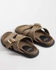 Schuh Schuh Tear cross over flat sandal with buckle detail in sage suede-Green - 4