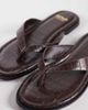 Schuh schuh Thailand flip flops in choc croc leather-Brown - 2