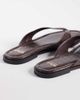 Schuh schuh Thailand flip flops in choc croc leather-Brown - 4