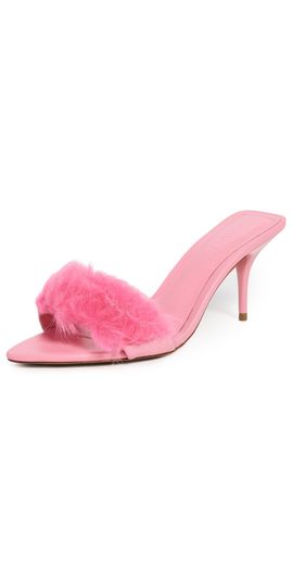 Schutz Schutz Elodie Fur Mules Cherry Blossom