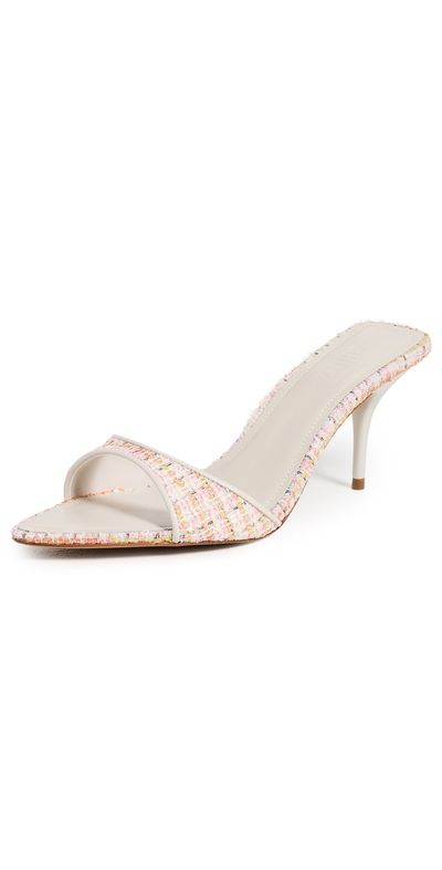 Schutz Schutz Elodie Tweed Mules Cherry Blossom/Pearl