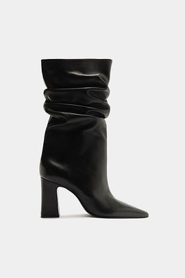 Schutz Schutz Harriet Slouch Boot in Leather Black, Women's at Urban Outfitters