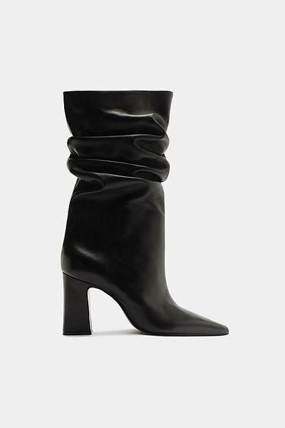 Schutz Schutz Harriet Slouch Boot in Leather Black, Women's at Urban Outfitters