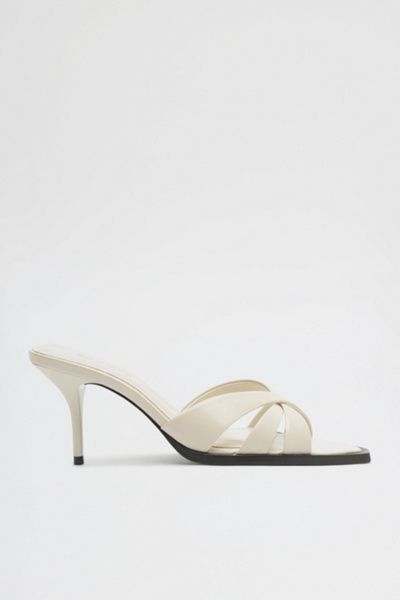 Schutz Schutz Keefa Leaf Mule Heeled Sandals in Sugar White, Women's at Urban Outfitters