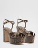 Schutz Schutz Keefa Snakeskin Heeled Sandals in Pecan Brown, Women's at Urban Outfitters - 3