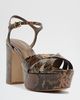 Schutz Schutz Keefa Snakeskin Heeled Sandals in Pecan Brown, Women's at Urban Outfitters - 4