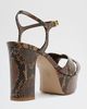Schutz Schutz Keefa Snakeskin Heeled Sandals in Pecan Brown, Women's at Urban Outfitters - 5