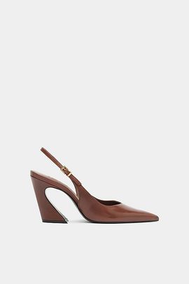 Schutz Schutz Lexi Sling Block Pumps Shoe in Warm Toffee, Women's at Urban Outfitters
