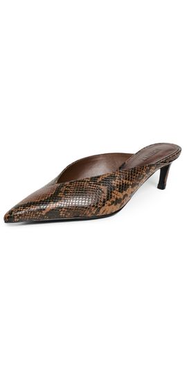 Schutz Schutz Loren Mid Mule Kitten Heels Pecan Brown