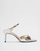 Schutz Schutz Lyra Mid Heeled Sandals in Platinum, Women's at Urban Outfitters - 1