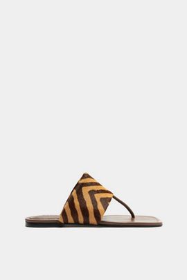 Schutz Schutz Martha Flat Sandals in Pecan Brown, Women's at Urban Outfitters