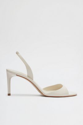 Schutz Schutz Scarlett Sling Mid Heeled Sandals in Sugar White, Women's at Urban Outfitters