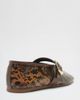 Schutz Schutz Vick Animal Print Buckle Ballet Flats in Pecan Brown, Women's at Urban Outfitters - 4