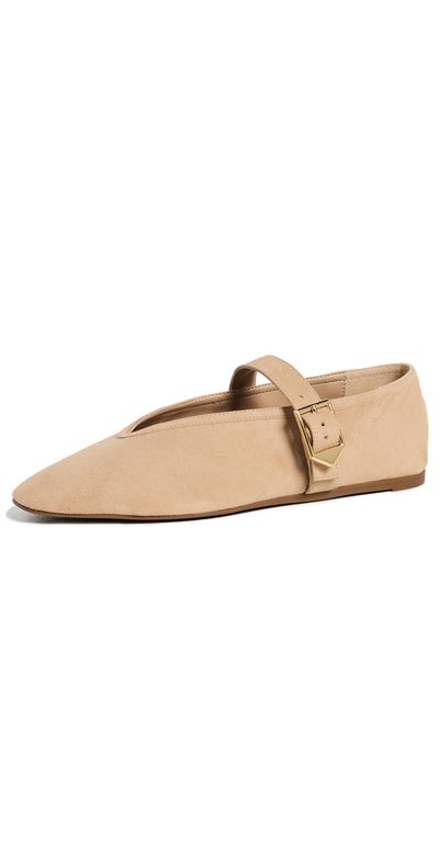 Schutz Schutz Vick Buckle Flats Light Wood