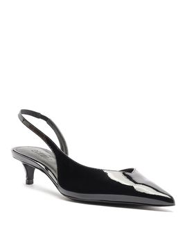 Schutz Schutz Women's Alessia Patent Leather Slingback Kitten Heel Pumps