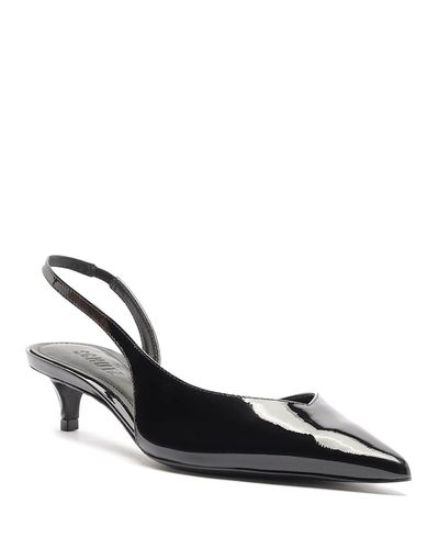 Schutz Schutz Women's Alessia Patent Leather Slingback Kitten Heel Pumps