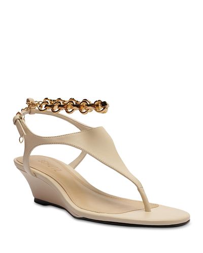 Schutz Schutz Women's Lys Leather Wedge Thong Sandals