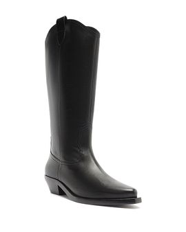 Schutz Schutz Women's Nash Up Wide Calf Leather Western Boots