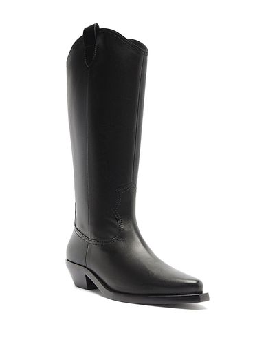Schutz Schutz Women's Nash Up Wide Calf Leather Western Boots