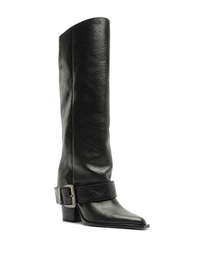 Schutz Schutz Women's Parker Up Knee High Leather Moto Boots