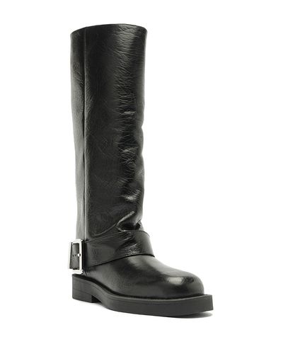 Schutz Schutz Women's Patrice Up Leather Moto Knee High Boots