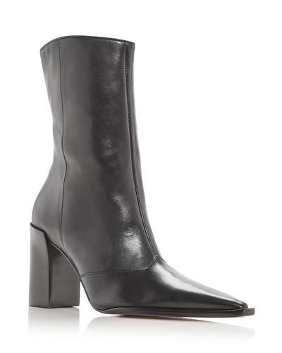 Schutz Schutz Women's Raffaela Pointed Toe High Block Heel Booties