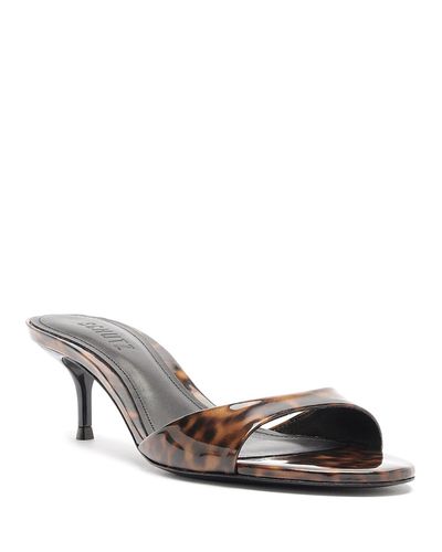 Schutz Schutz Women's Sally Mid Patent Leather Slide Sandals