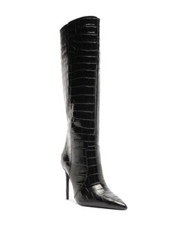 Schutz Schutz Women's Samira Croc Embossed Leather Knee High Boots