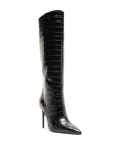 Schutz Schutz Women's Samira Croc Embossed Leather Knee High Boots