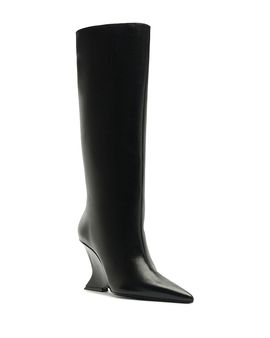 Schutz Schutz Women's Siena Leather Sculpted Heel Knee High Boots