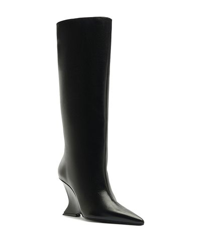 Schutz Schutz Women's Siena Leather Sculpted Heel Knee High Boots