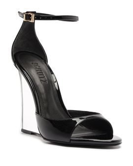 Schutz Schutz Women's Stella Patent Leather Wedge Sandals
