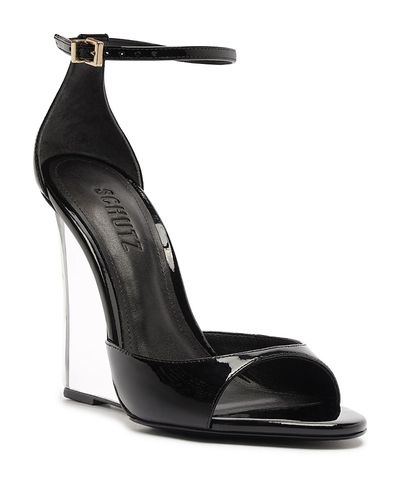 Schutz Schutz Women's Stella Patent Leather Wedge Sandals