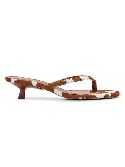 Schutz Women's Carolyn 50MM Printed Hair-on-Hide Sandals