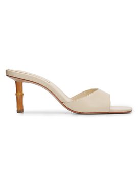 Schutz Women's Leena 75MM Bamboo-Heel Leather Mules