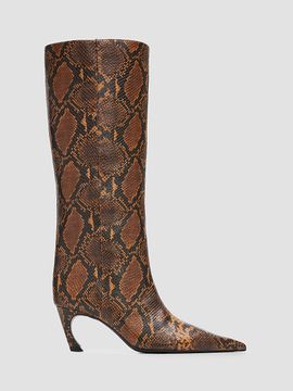Schutz Women's Lexi 75MM Snakeskin Print Mid Boots