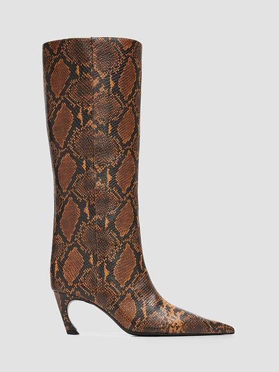 Schutz Women's Lexi 75MM Snakeskin Print Mid Boots