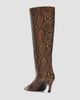 Schutz Women's Lexi 75MM Snakeskin Print Mid Boots - 4