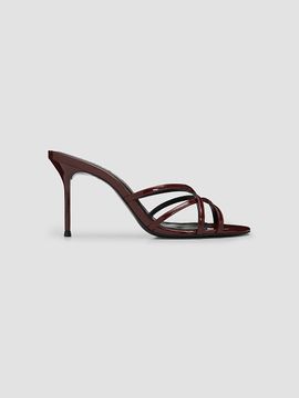 Schutz Women's Marion 100MM Slip-On Patent Leather Sandals