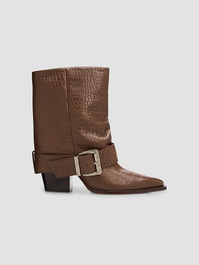 Schutz Women's Parker 85MM Buckled Leather Booties