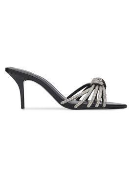 Schutz Women's Pearline 75MM Crystal-Embellished Leather Mules